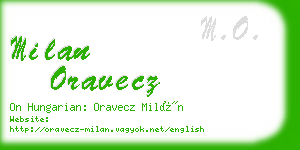 milan oravecz business card